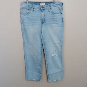 Madewell Mid-Rise Classic Straight Jeans in Wellingford Wash Size 32 NWT